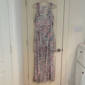 Monique Lhuillier Multicolor Floral Layered Dress 8